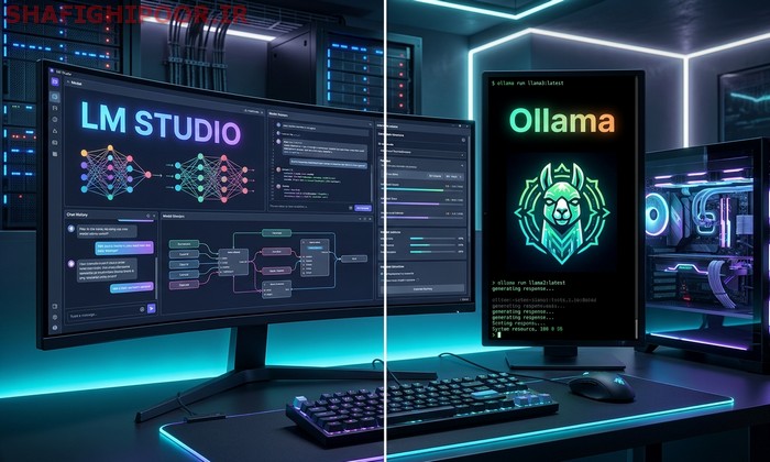 LM Studio یا Ollama؟ راهنمای انتخاب بهترین ابزار اجرای محلی مدل‌های هوش مصنوعی برای حریم خصوصی، سرعت و اتوماسیون